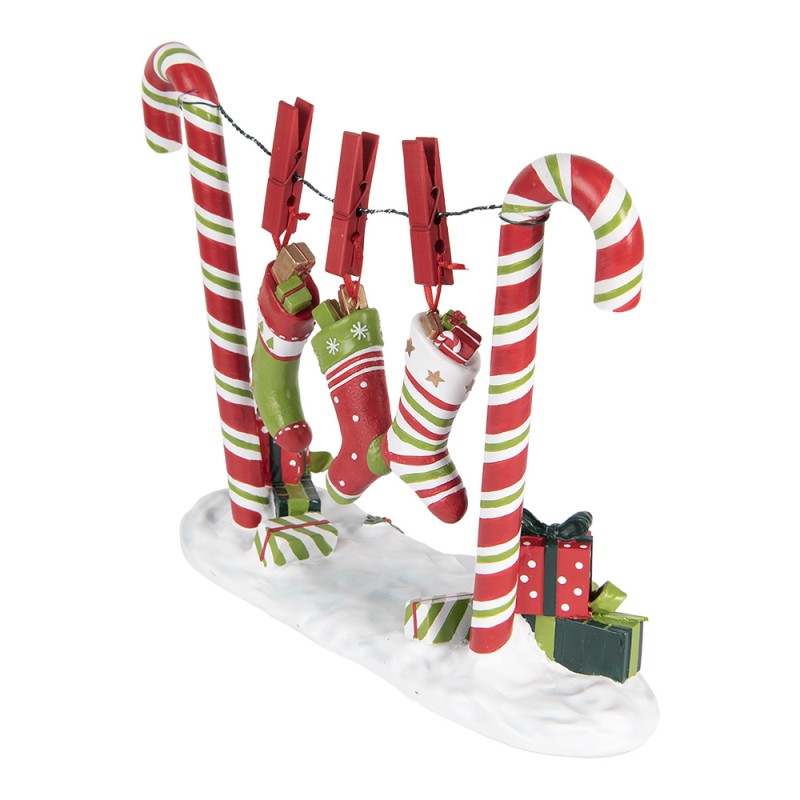 Clayre & Eef Christmas Decoration Figurine Candy Cane 32x10x25 cm Red Plastic