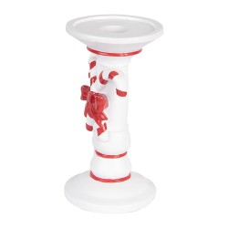Clayre & Eef Candle holder Ø 9x18 cm White Plastic