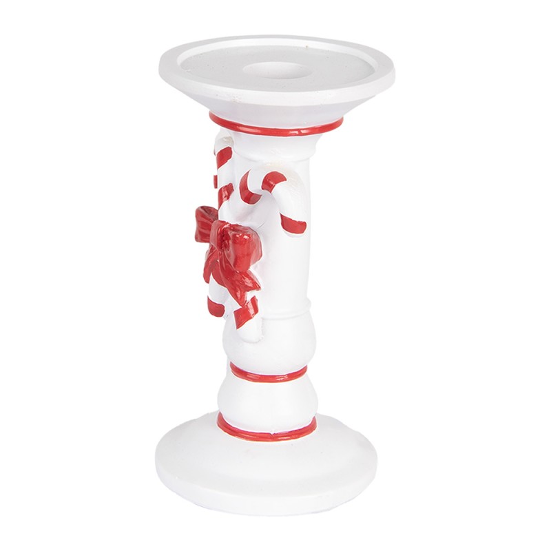 Clayre & Eef Candle holder Ø 9x18 cm White Plastic