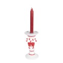 Clayre & Eef Candle holder Ø 9x18 cm White Plastic