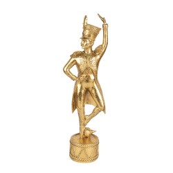 Clayre & Eef Christmas Decoration Figurine Nutcracker 14x10x45 cm Gold colored Plastic