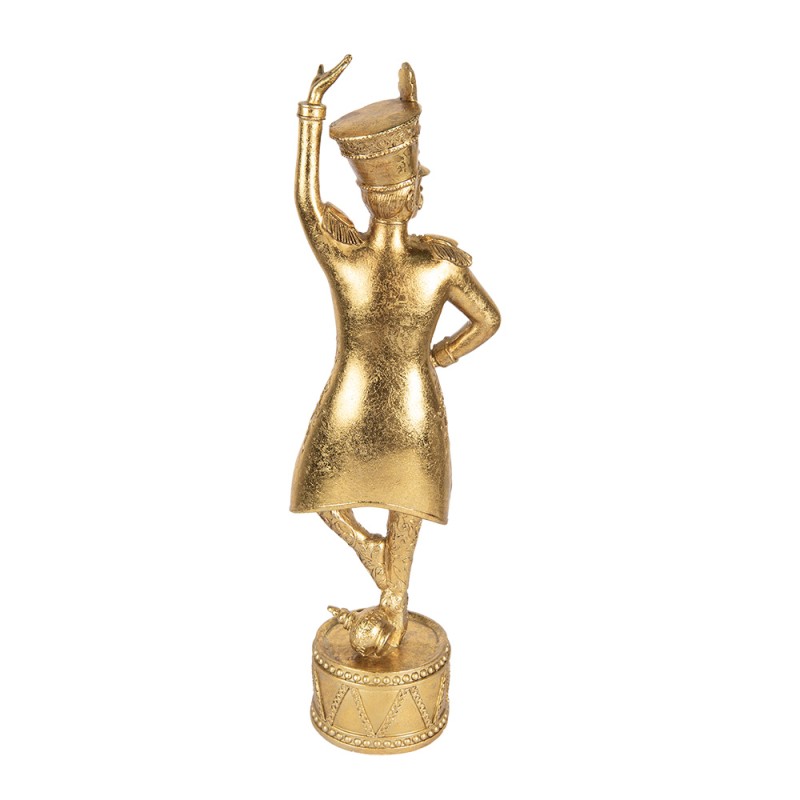 Clayre & Eef Christmas Decoration Figurine Nutcracker 14x10x45 cm Gold colored Plastic
