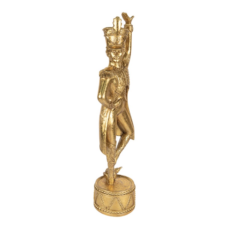 Clayre & Eef Christmas Decoration Figurine Nutcracker 14x10x45 cm Gold colored Plastic