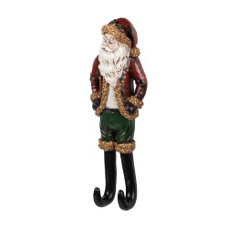 Clayre & Eef Christmas Decoration Figurine Santa Claus 13x7x39 cm Red Plastic