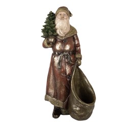Clayre & Eef Christmas Decoration Figurine Santa Claus 24x17x47 cm Red Plastic