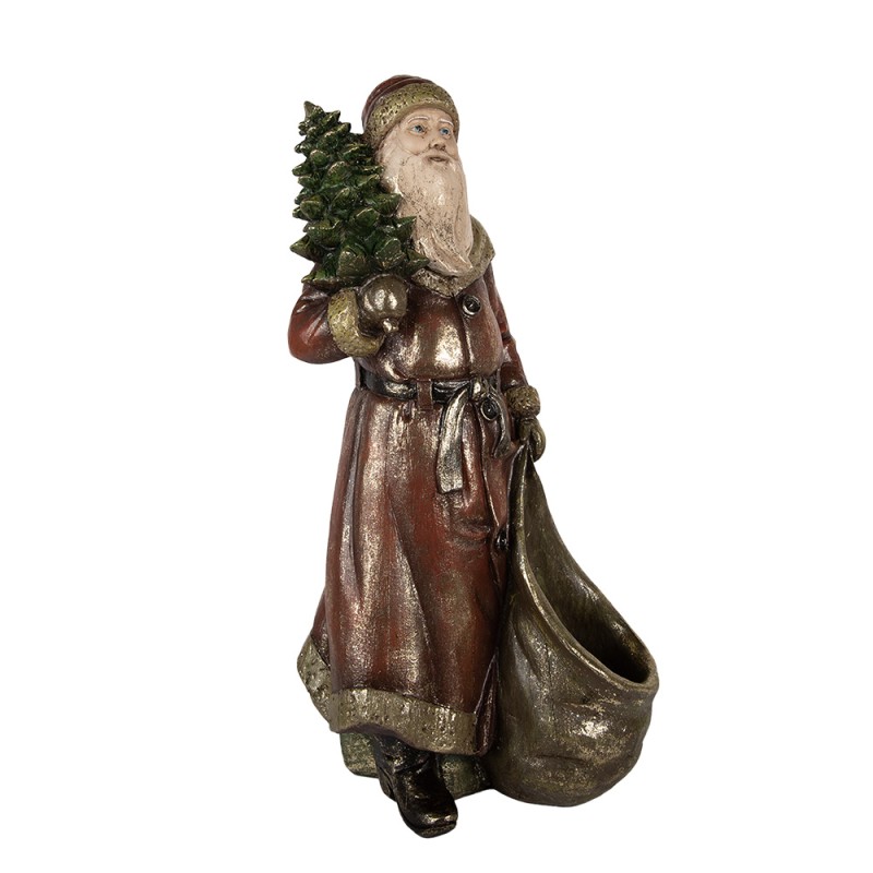 Clayre & Eef Christmas Decoration Figurine Santa Claus 24x17x47 cm Red Plastic