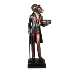 Clayre & Eef Candle holder Sheep 13x10x35 cm Brown Plastic