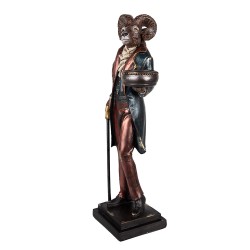 Clayre & Eef Candle holder Sheep 13x10x35 cm Brown Plastic