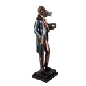 Clayre & Eef Candle holder Sheep 13x10x35 cm Brown Plastic