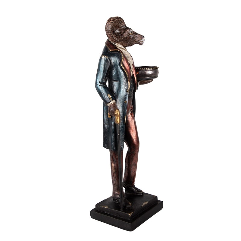 Clayre & Eef Candle holder Sheep 13x10x35 cm Brown Plastic