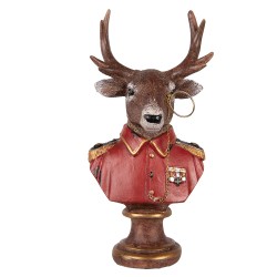 Clayre & Eef Decorative Figurine Deer 10x8x19 cm Brown Red Plastic
