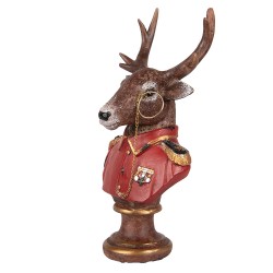 Clayre & Eef Decorative Figurine Deer 10x8x19 cm Brown Red Plastic
