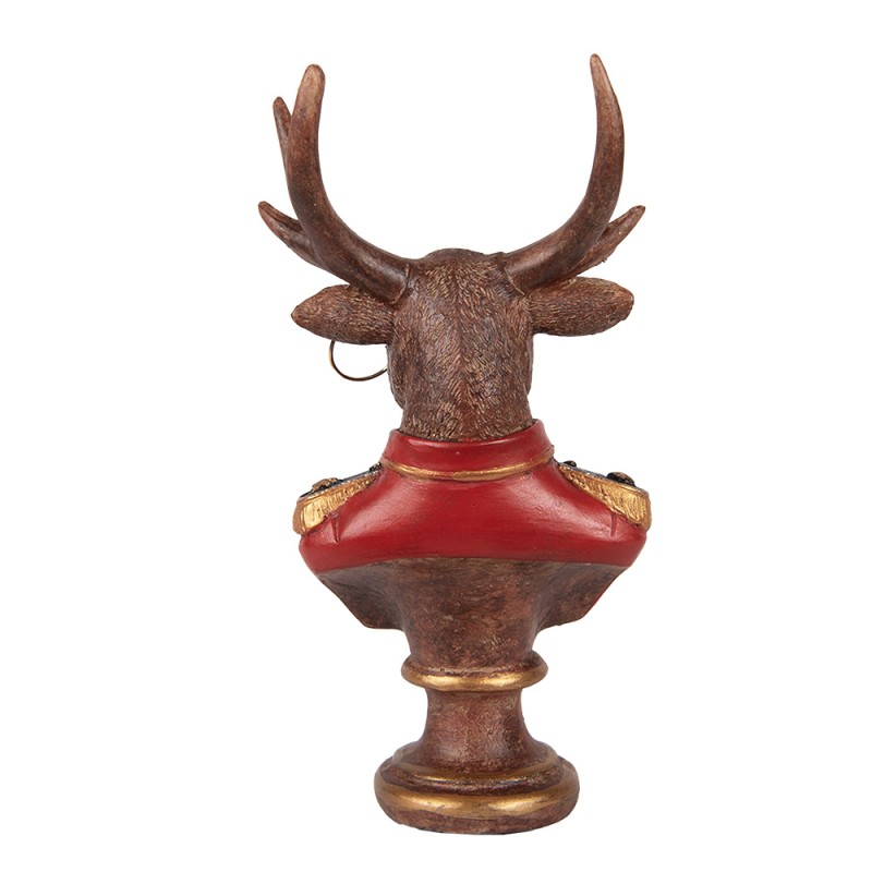 Clayre & Eef Decorative Figurine Deer 10x8x19 cm Brown Red Plastic