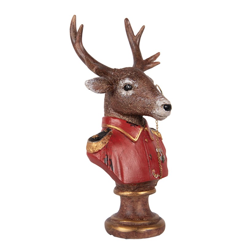 Clayre & Eef Decorative Figurine Deer 10x8x19 cm Brown Red Plastic