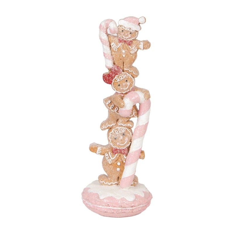 Clayre & Eef Décoration de Noël Image Bonhomme en pain d‘épice 10x10x27 cm Marron Plastique