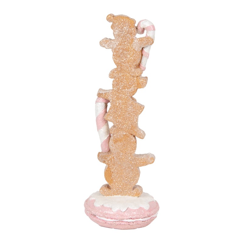 Clayre & Eef Décoration de Noël Image Bonhomme en pain d‘épice 10x10x27 cm Marron Plastique