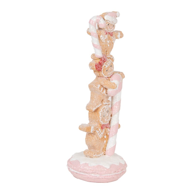 Clayre & Eef Décoration de Noël Image Bonhomme en pain d‘épice 10x10x27 cm Marron Plastique