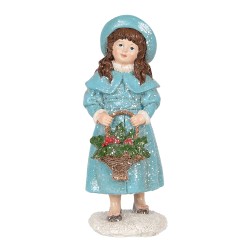 Clayre & Eef Statuetta decorativa Ragazza 8x9x19 cm Blu Plastica