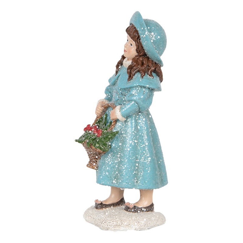 Clayre & Eef Statuetta decorativa Ragazza 8x9x19 cm Blu Plastica