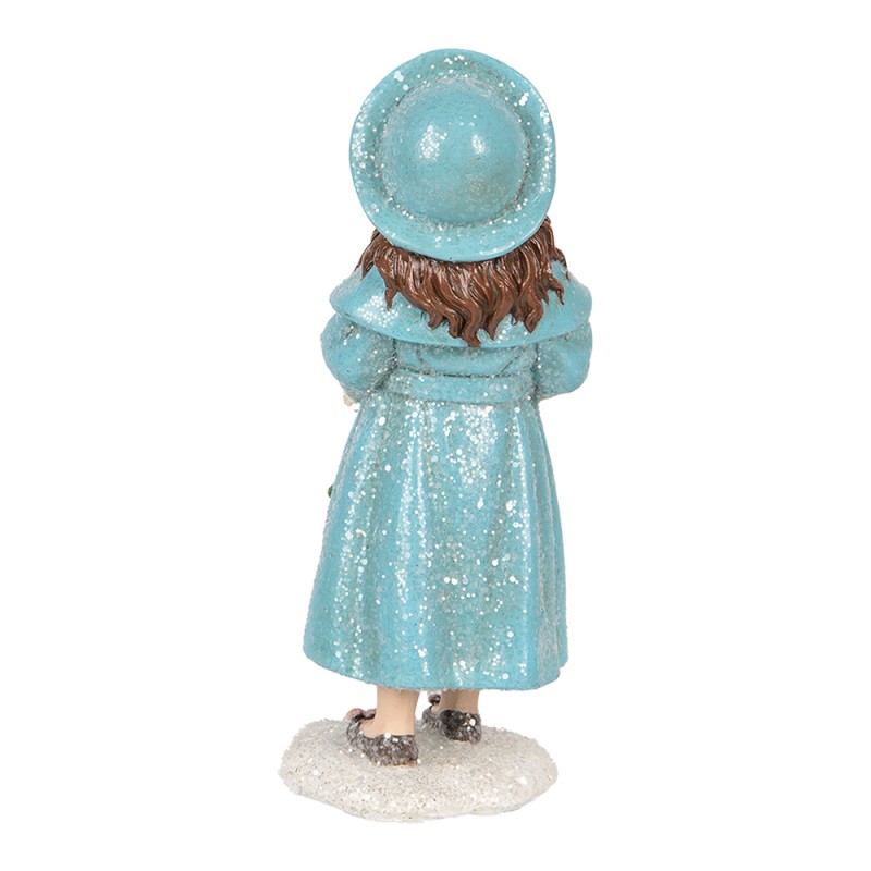 Clayre & Eef Statuetta decorativa Ragazza 8x9x19 cm Blu Plastica