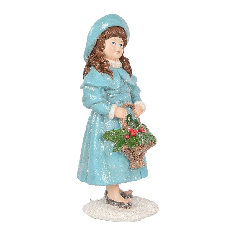 Clayre & Eef Statuetta decorativa Ragazza 8x9x19 cm Blu Plastica