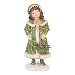 Clayre & Eef Dekorationsfigur Kind 8x9x18 cm Rosa Kunststoff