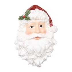 Clayre & Eef Décoration murale Père Noël 32x9x45 cm Blanc Rouge Plastique