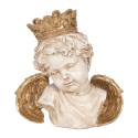 Clayre & Eef Statuetta decorativa Angelo 21x12x22 cm Beige Plastica