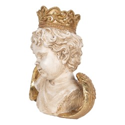 Clayre & Eef Statuetta decorativa Angelo 21x12x22 cm Beige Plastica