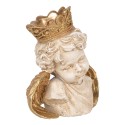 Clayre & Eef Statuetta decorativa Angelo 21x12x22 cm Beige Plastica