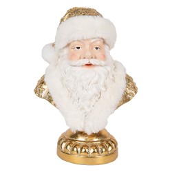 Clayre & Eef Décoration de Noël Image Père Noël 23x15x32 cm Blanc Plastique