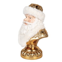 Clayre & Eef Décoration de Noël Image Père Noël 23x15x32 cm Blanc Plastique