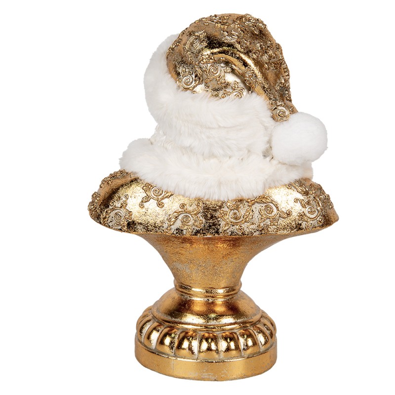 Clayre & Eef Décoration de Noël Image Père Noël 23x15x32 cm Blanc Plastique
