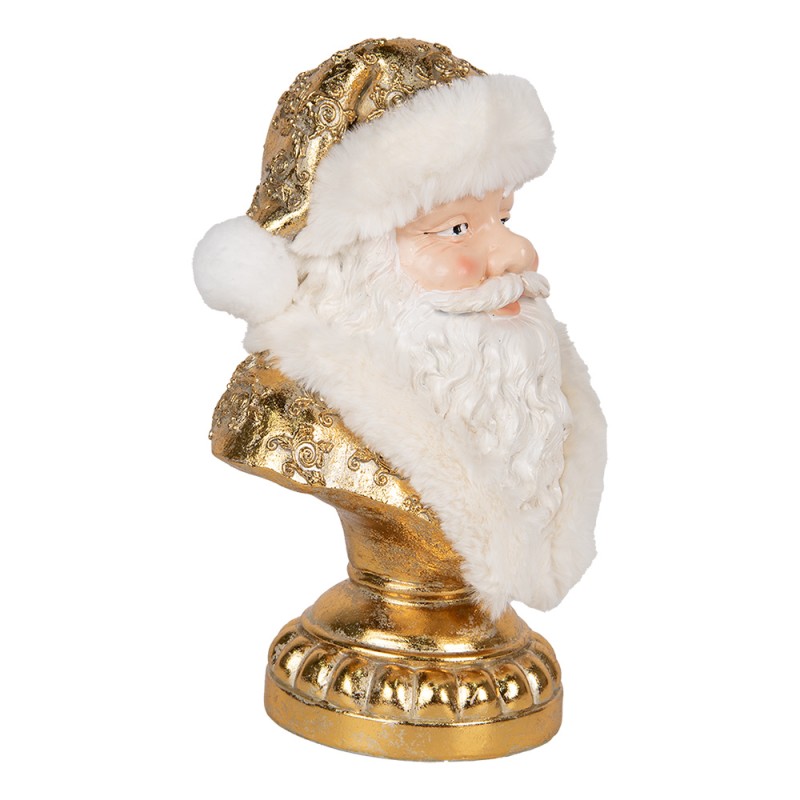 Clayre & Eef Décoration de Noël Image Père Noël 23x15x32 cm Blanc Plastique