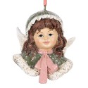 Clayre & Eef Pendentif de Noël Ange 7x7x7 cm Vert Plastique
