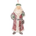Clayre & Eef Pendentif de Noël Père Noël 5x4x12 cm Rouge Plastique