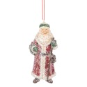 Clayre & Eef Pendentif de Noël Père Noël 5x4x12 cm Rouge Plastique