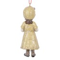 Clayre & Eef Pendentif de Noël Enfant 4x4x11 cm Vert Plastique