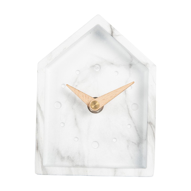 Gabriël Horloge de table 10x4x13 cm Blanc Métal