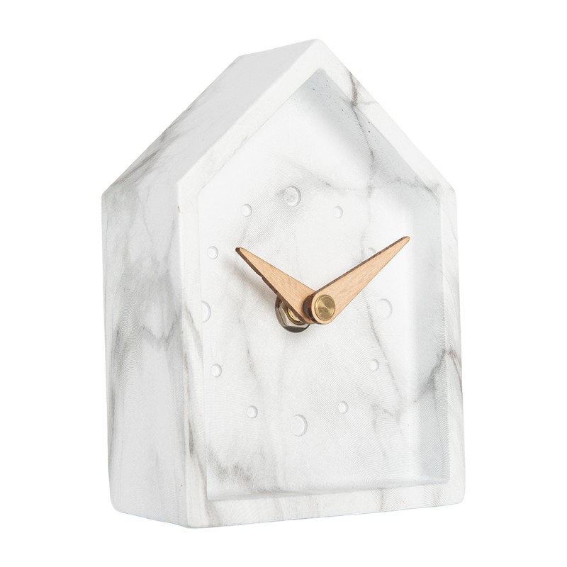 Gabriël Horloge de table 10x4x13 cm Blanc Métal