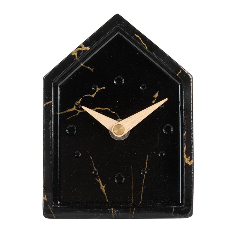 Gabriël Horloge de table 10x4x13 cm Noir Métal