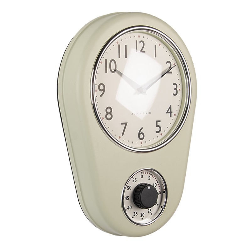 Gabriël Wall Clock 22x6x31 cm Green Plastic