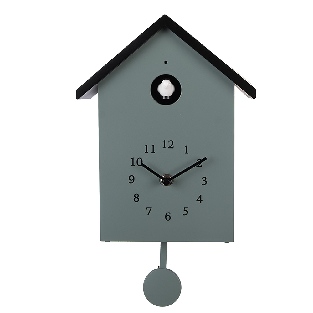 Clayre & Eef Koekoeksklok 20x10x26 cm Groen Kunststof afbeelding
