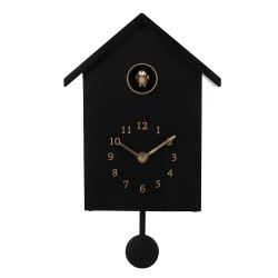 Clayre & Eef Cuckoo clock 20x10x26 cm Black Plastic