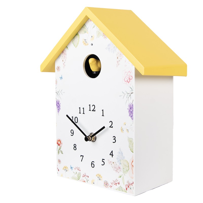Clayre & Eef Cuckoo clock 20x10x26 cm White Plastic