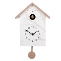 Clayre & Eef Pendule à coucou 20x10x26 cm Blanc Plastique