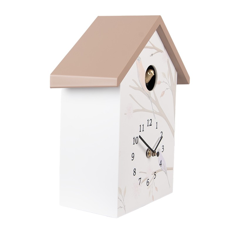 Clayre & Eef Pendule à coucou 20x10x26 cm Blanc Plastique