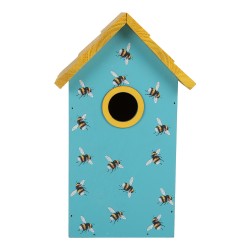 Clayre & Eef Casette per uccelli 15x10x22 cm Blu Legno