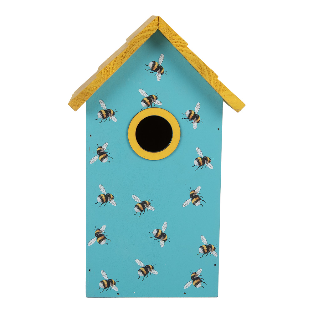 Clayre&Eef Vogelhuis 15x10x22 cm Blauw Hout afbeelding