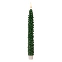 Clayre & Eef Lot de 2 bougies LED de dîner Ø 3x25 cm Vert Cire